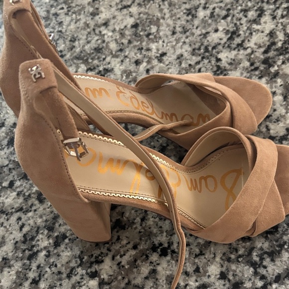 Sam Edelman Tan Strappy Block Heels Size 10 - Picture 4 of 6
